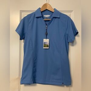 Pebble Beach Fitted Blue Polo Short Sleeve Tee